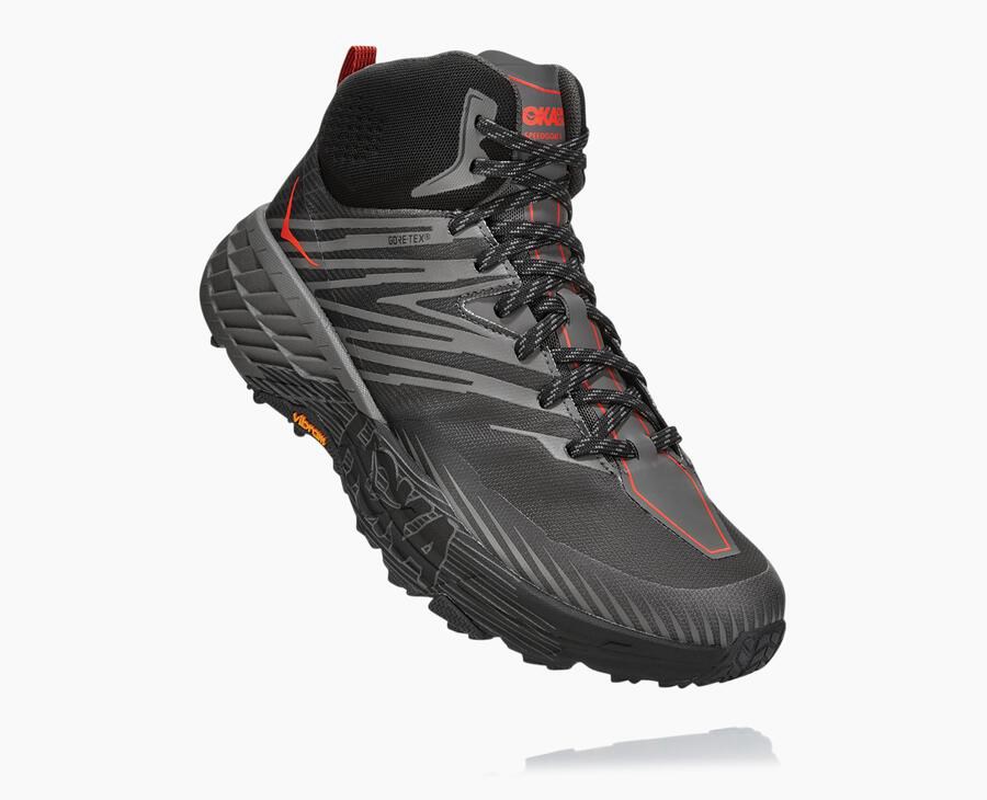 Zapatillas Trail Hoka One One Hombre - Speedgoat Mid Gore-Tex 2 - Negras - XTS961435